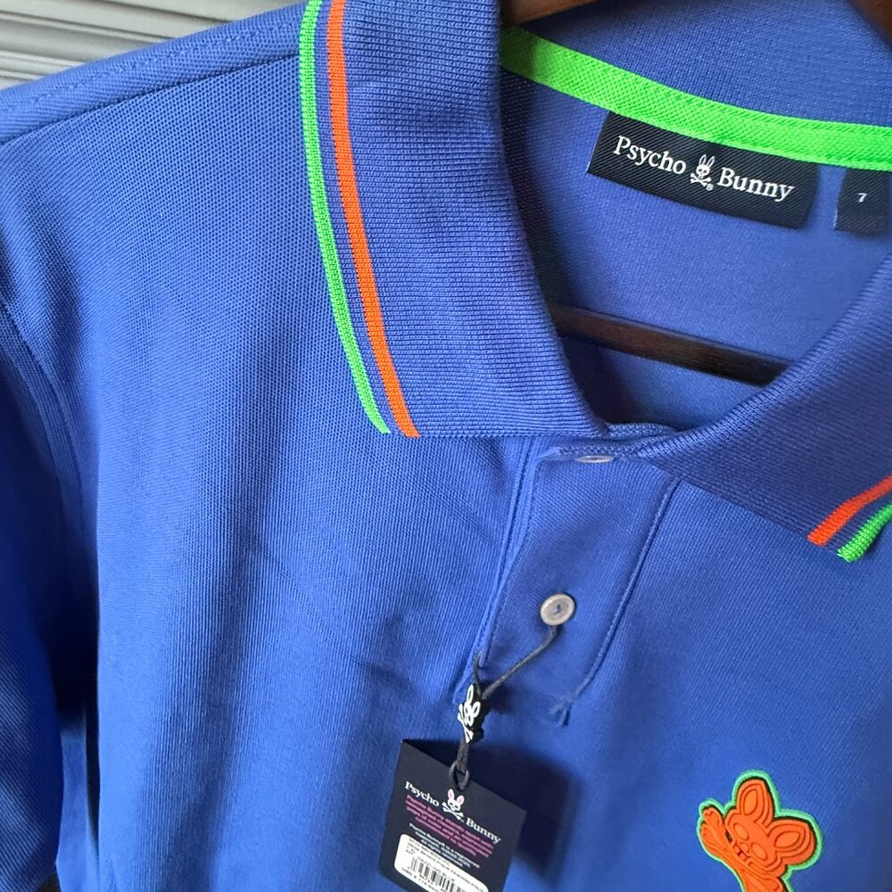 Psycho Bunny Mens Banks Pique Polo Dazzling Blue  Size 7 - XL